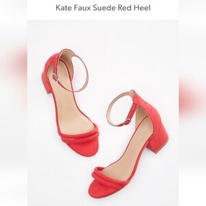 Faux Suede Red Heel